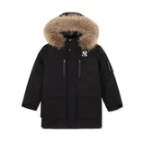 MLB Down Jacket Top Version Men's and Women's Zhang Linghe Same Goose down Fur Collar Thick down Jacket24Winter New