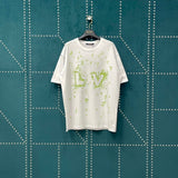 Louis Vuitton LV T-shirt Chest Full of Star Embroidery logo round Neck Short Sleeve25ss New pure cotton T Unisex T-Shirt OS Loose Fit Base Shirt Top Half Sleeve T-Shirt