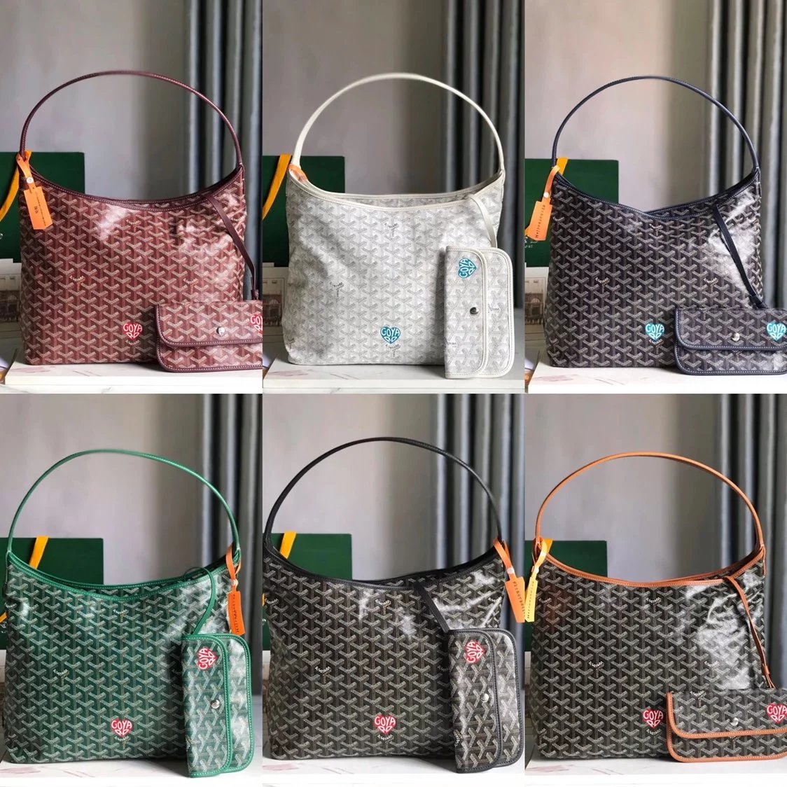 Goyard Bag Top version 【Original Leather】New Product Hobo Hobo Bag Love Customized New Version HoboBohème Hobo Bag Underarm Bag Love hobo Bag