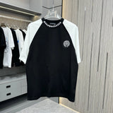 Chrome Hearts T-shirt Chest Horse Hoof Sanskrit Embroidery logo round Neck Short Sleeve25ss New pure cotton T Unisex T-Shirt OS Loose Fit Base Shirt Top Half Sleeve T-Shirt