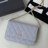 Chanel Women's Bag Top version 【**Original Leather】woc Latest Version Suction Clasp WOC Original Caviar Cowhide Sheepskin Chain Bag Flap Bag Flap Bag Diamond Pattern Bag Fortune Bag WOC Fighter in