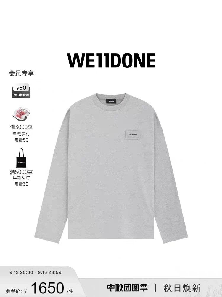 We11done Hoodie Top Version Trendy Brand New Simple Embroidered Pillow logo Long Sleeve Men and Women Couple Loose T T-shirt