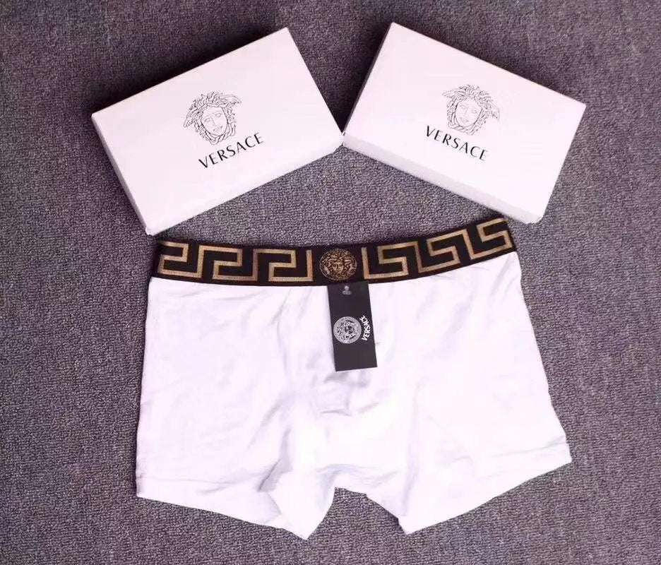 Versace Underwear Fashion Three Gift Box Men's Underwear Cotton Men's Flat Underwear Boxer Shorts