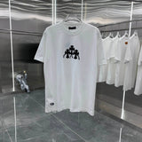 Chrome Hearts T-shirt Patchwork Embroidery+Ink Print Crew Neck Short Sleeve25ss New Pure Cotton Unisex Style T Casual T-Shirt Base Layer Shirt OS Loose Fit Half Sleeve Top Plus Size