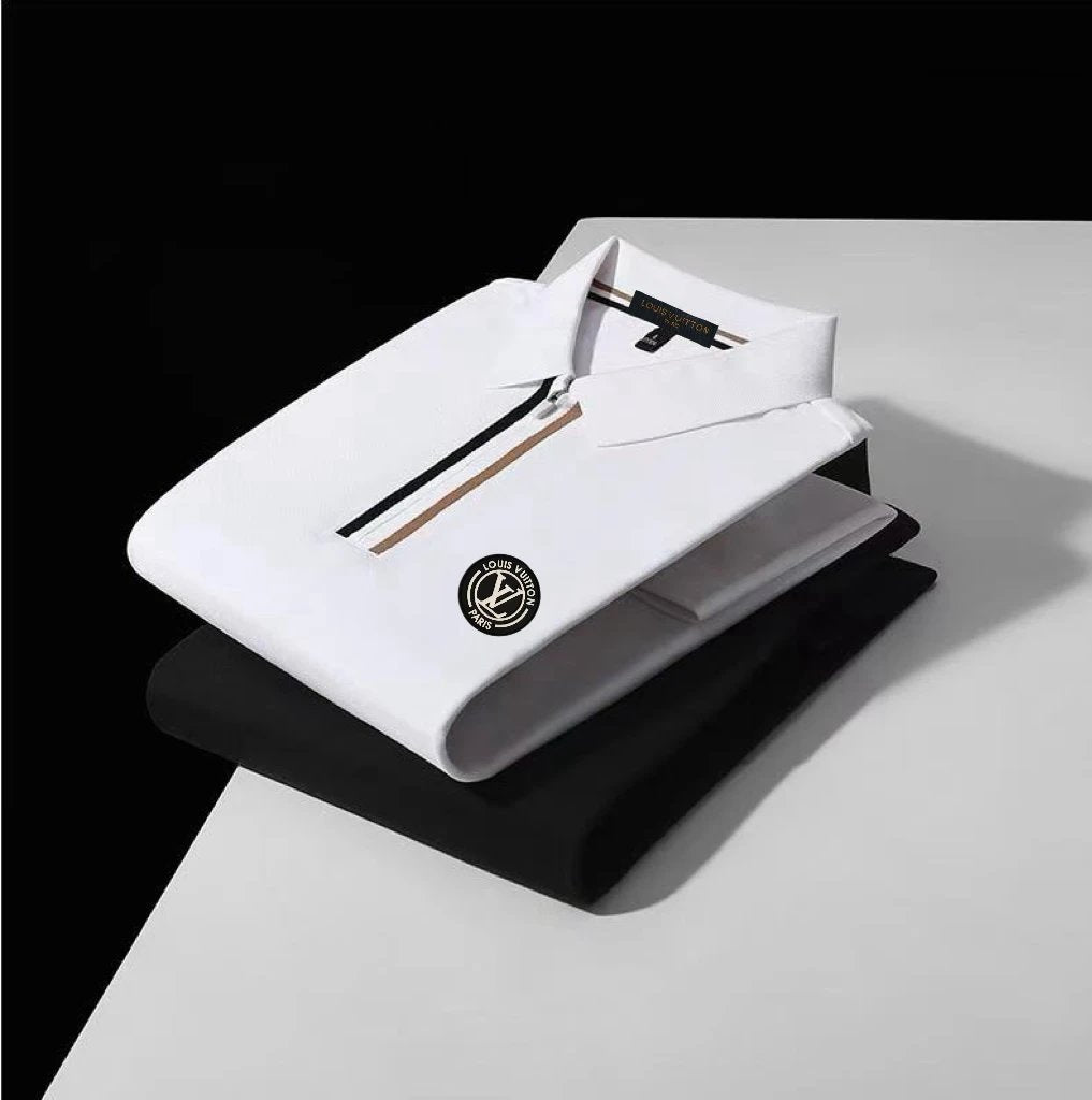 Louis Vuitton LV T-shirt Chest Letter Pattern logoPOLO Shirt Lapel Short Sleeve25ss New Unisex Summer Short Sleeve OS Loose T Business Half Sleeve Shirt Plus Size T-Shirt