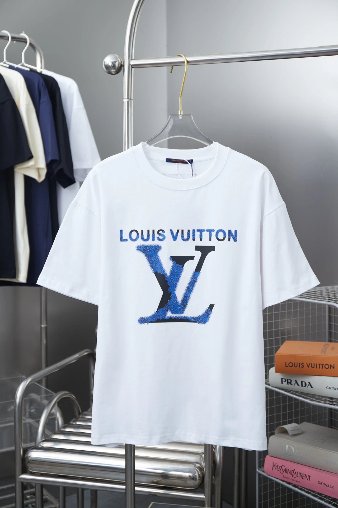 Louis Vuitton LV T-shirt Letter Printing LOGO round Neck Short Sleeve25ss New Pure Cotton Unisex Style T T-shirt OS Loose Fit Base Shirt Short Sleeve Top T-Shirt