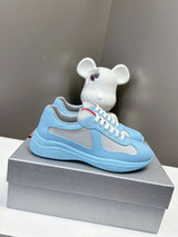 PRADA Shoes 2024New Mesh Stitching Breathable Couple Genuine Leather Sneaker