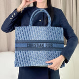 Dior Women's Bag Top version 【New Product Launch】2024New tote Denim Gradient Series Small Size Medium Large Shopping Bag Tote Bag Shoulder Underarm Bag Mummy Bag Handbag