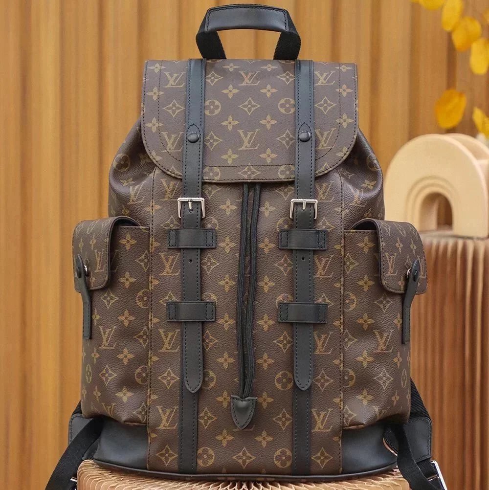 Louis Vuitton LV Backpack Top version M45419Silver Black Flower CHRISTOPHER Backpack Travel Bag Handbag Men's Bag Backpack Schoolbag Hiking Backpack N41379Black Plaid M43735Presbyopic