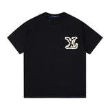 Louis Vuitton LV T-shirt Large Foam Letter Print on the Chest logo round Neck Short Sleeve25ss New Pure Cotton Unisex Style T T-shirt OS Loose Fit Base Shirt Half Sleeve T-Shirt Top Half Sleeve