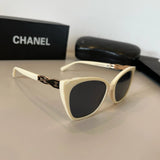 Chanel Sunglasses Double C Logo Glasses Leg Sunglasses Slim without Degrees Men Lady Couple Same Style Driving Seaside Fishing Sun Protection UV25ss New Sports Casual Versatile Glasses