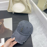 Chrome Hearts Hat Gold Label logo Baseball Cap Sunshade Sun Protection Duckbill Cap Large Head Circumference Slimming Face Curved Brim Versatile Sports Hat for Men and Women Couples Same Style