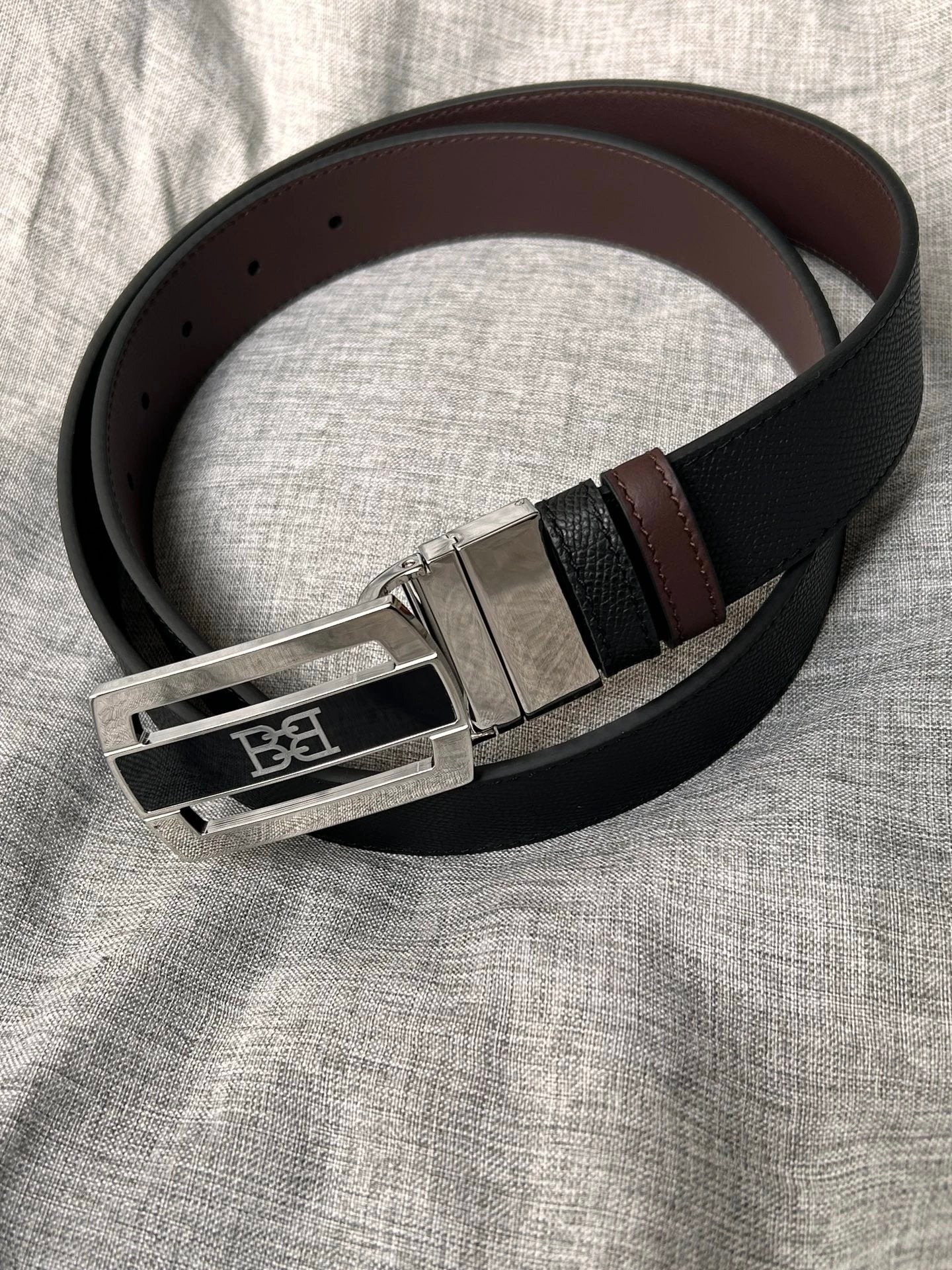 Bally Belt Top version Original Single Belt Counter New Men's Double-Sided Casual Business Belt Wide3.4cm Double-Sided Head Layer Cowhide Belt First Layer Cow Leather Belt Men and Women Business Casual Belt Belt Men's Leather Belt