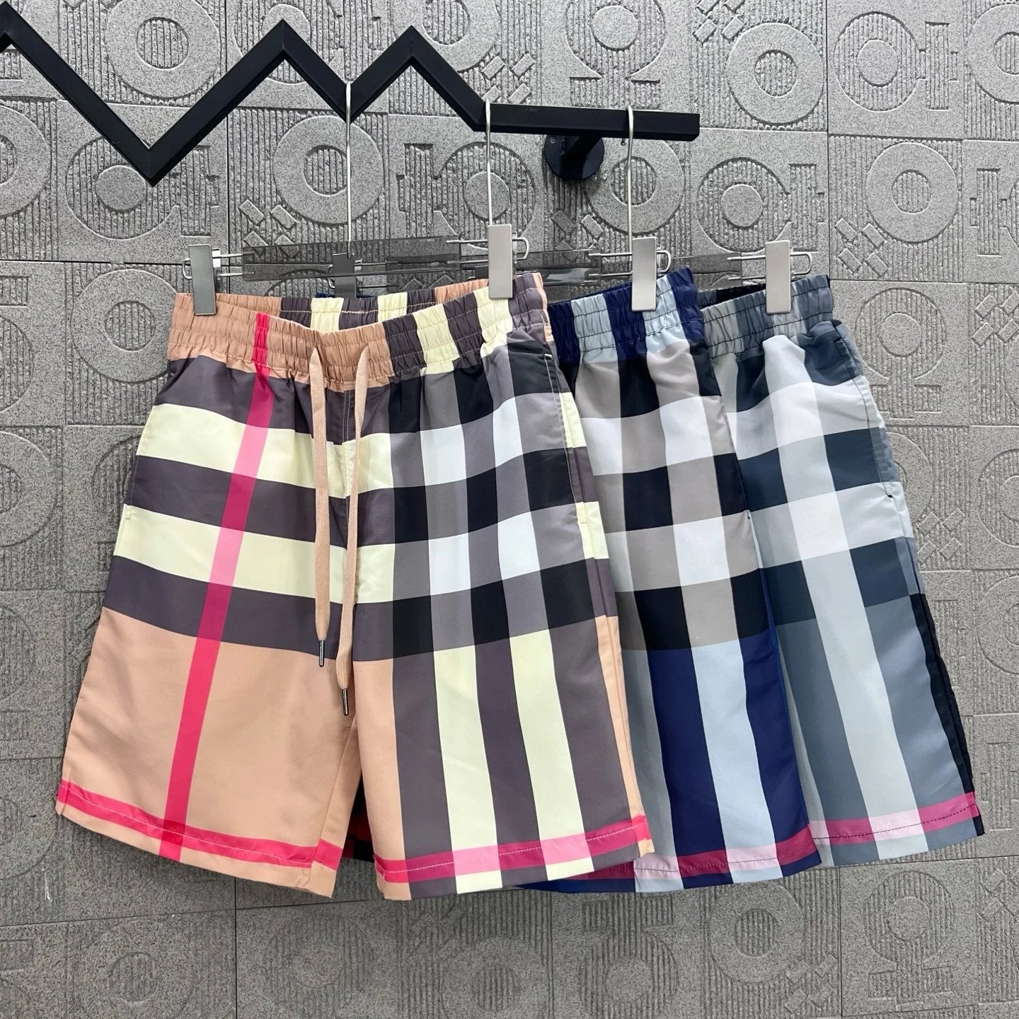 Burberry Shorts Classic Plaid logo Five-point Shorts25ss New Drawstring Casual Summer Pants5Two-in-One Casual Sweatpants for Men and Women, Pure Cotton Joggers