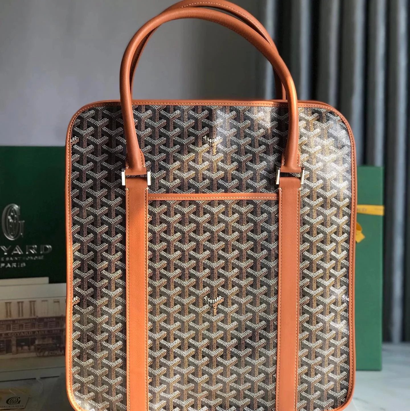 Goyard Bag Top version 【Maximum Version】Gojia New Product Bourgogne Vertical Briefcase Newspaper Bag New Men's Portable Tote Bag Briefcase Handbag