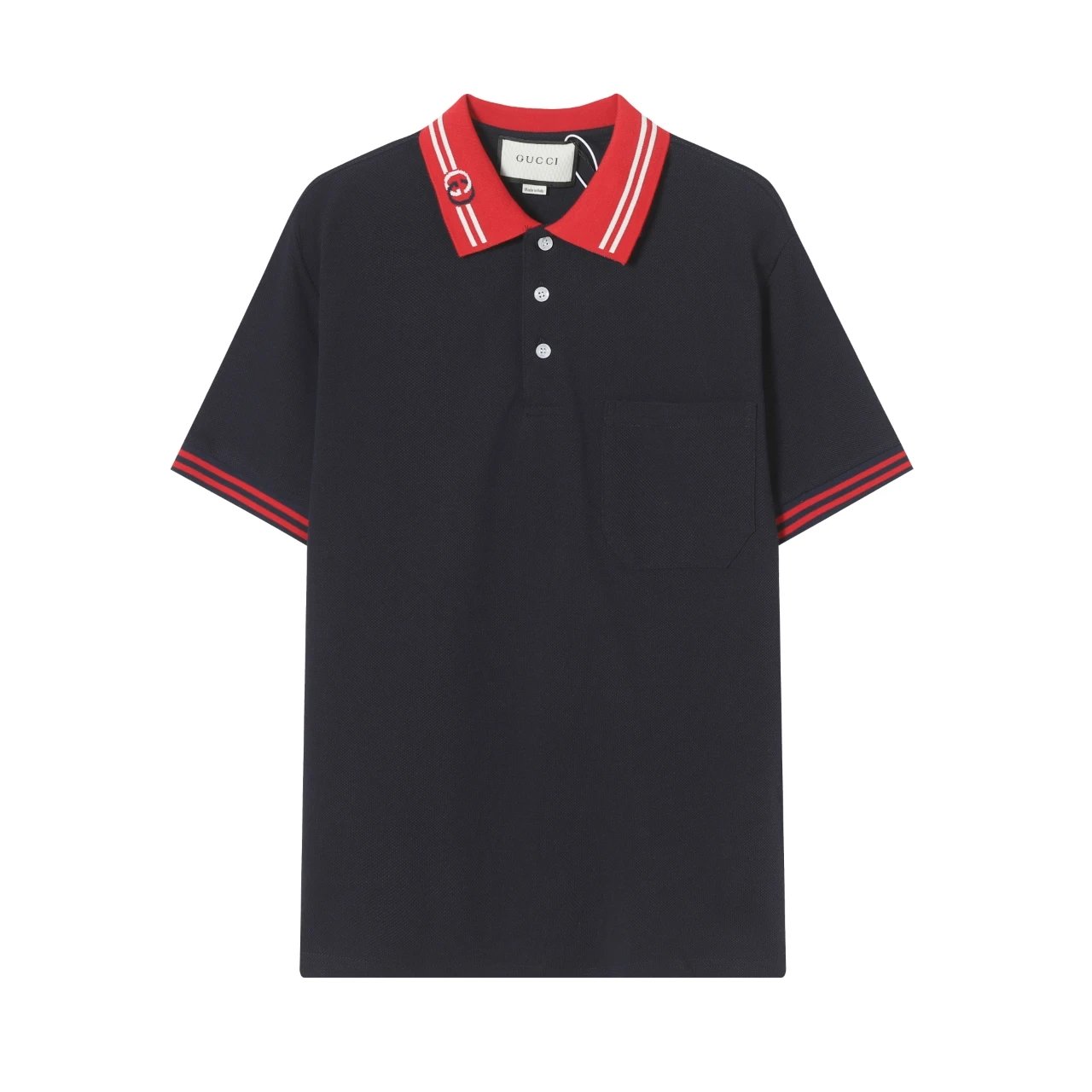 Gucci T-shirt Color Block Embroidery logoPOLO Shirt Lapel Short Sleeve25ss New Unisex Summer Short Sleeve OS Loose T Business Half Sleeve Shirt Plus Size T-Shirt