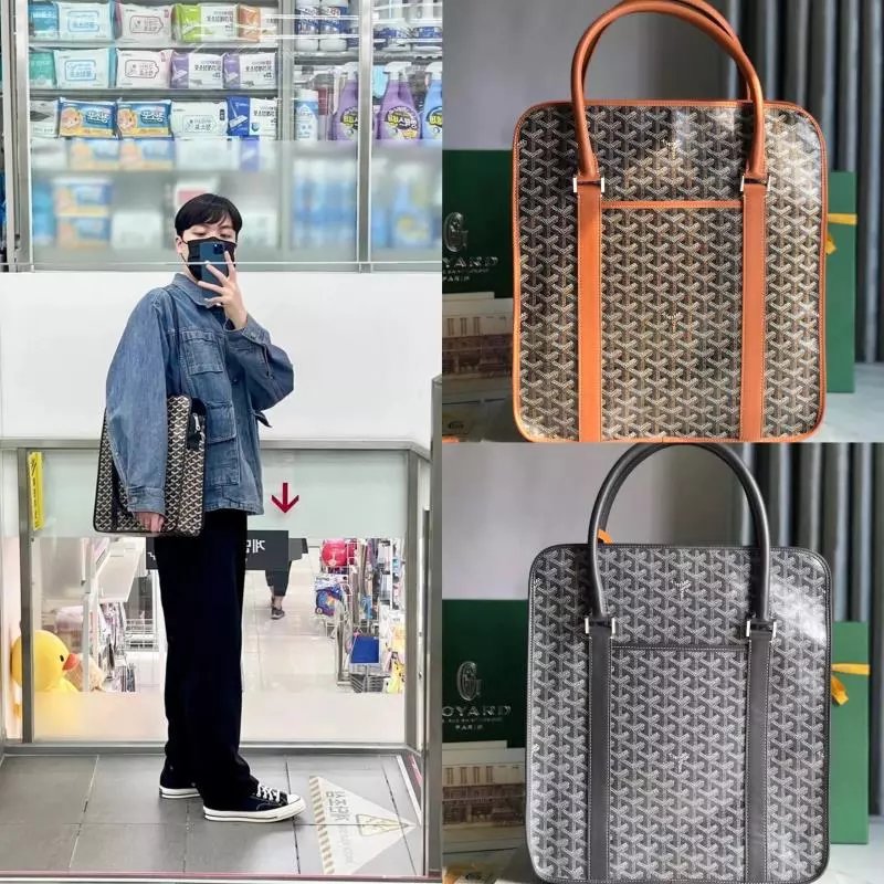 Goyard Bag Top version 【Maximum Version】Gojia New Product Bourgogne Vertical Briefcase Newspaper Bag New Men's Portable Tote Bag Briefcase Handbag