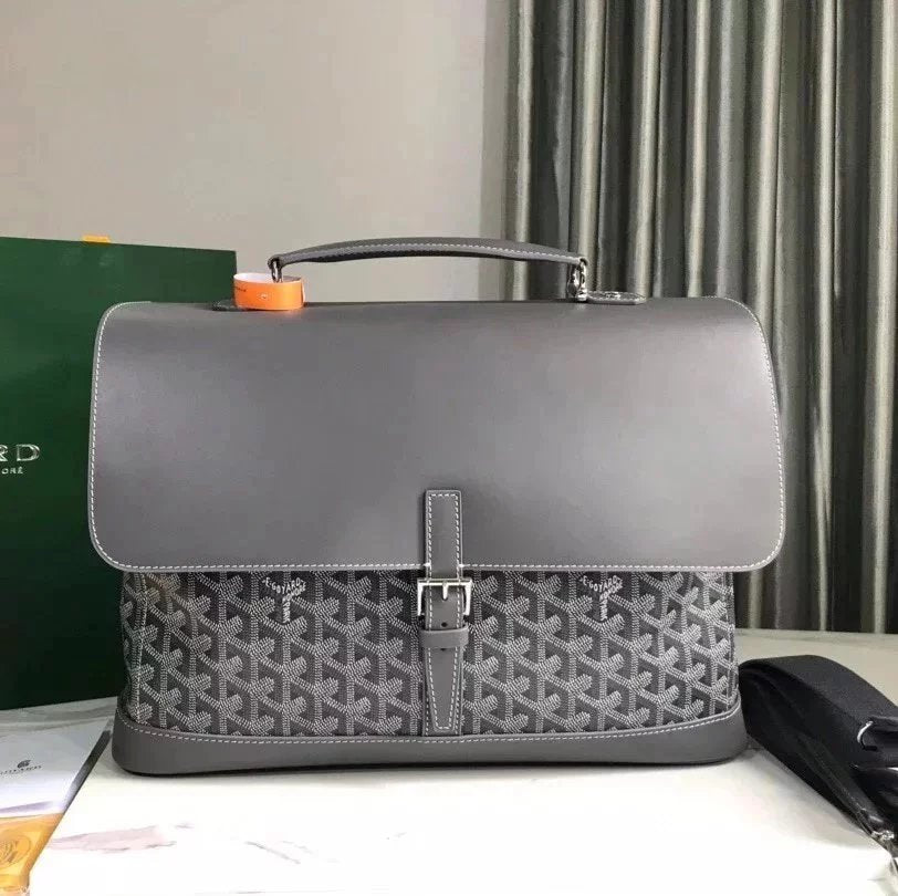 Goyard Bag Top version 【Original Leather】New Men's Briefcase Brand New Citadin Messenger Bag Shoulder Bag Men's Handbag Business Formal Wear Briefcase Casual Tote Bag Computer Bag Briefcase Men's and Women's Bags