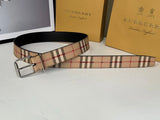 Burberry Belt Top version 【Full Package】New Men's Leather Belt Width3.5cm Double-Sided Imported First Layer Calfskin Full Grain Leather Genuine Goods Quality Original Factory Pin Buckle Letters Rotating Buckle Counter Full Set Gift Box Packaging B Home Be