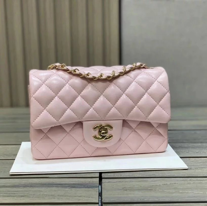 Chanel Women's Bag Top version 【Surrogate Shopping Edition Premium】Chip Version Classic CF Flap Bag Macaron Color Series Spring and Summer New Color Medium25cm Small Size20cm Chain Bag Crossbody Bag Shoulder Bag Women's Bag All Steel Hardware CF Medium25c