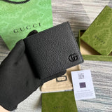 Gucci Wallet Top version 【**Original Factory】Marmont Series Cowhide Bi-Fold Wallet Men's Short Wallet Fold Short Wallet Wallet Men's and Women's Wallet428726