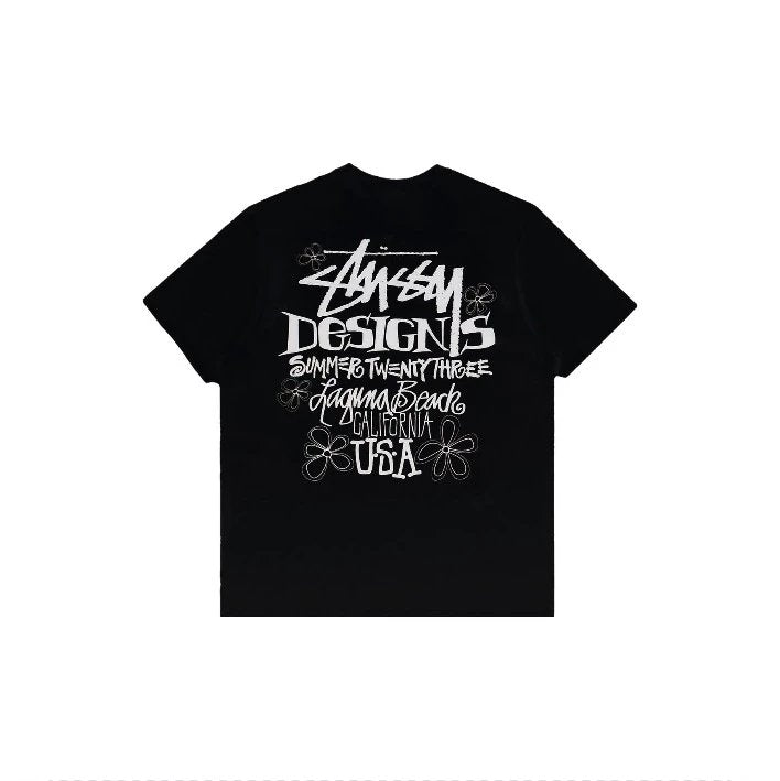 Stussy T-shirt Top Version Fashion Brand Plush Dice Summer Men's and Women's Same Style Short Sleeve T T-shirt