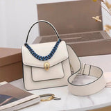 BVLGARI Bag Top version 21New SerpentiForever Series MaxiChain Crossbody Bag Lambskin Bag Decorated with a Snake's Head Thick Straps Portable Organ Bag Shoulder Bag