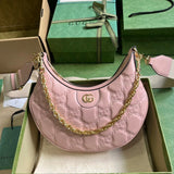 Gucci Women's Bag Top version 【New Arrival】MatelasséMini Small Sized Handbag73973673970923Early Autumn New Collection Moon Bag Shoulder Bag Messenger Bag Chain Bag Messenger Bag Women's Bag Baguette Bag