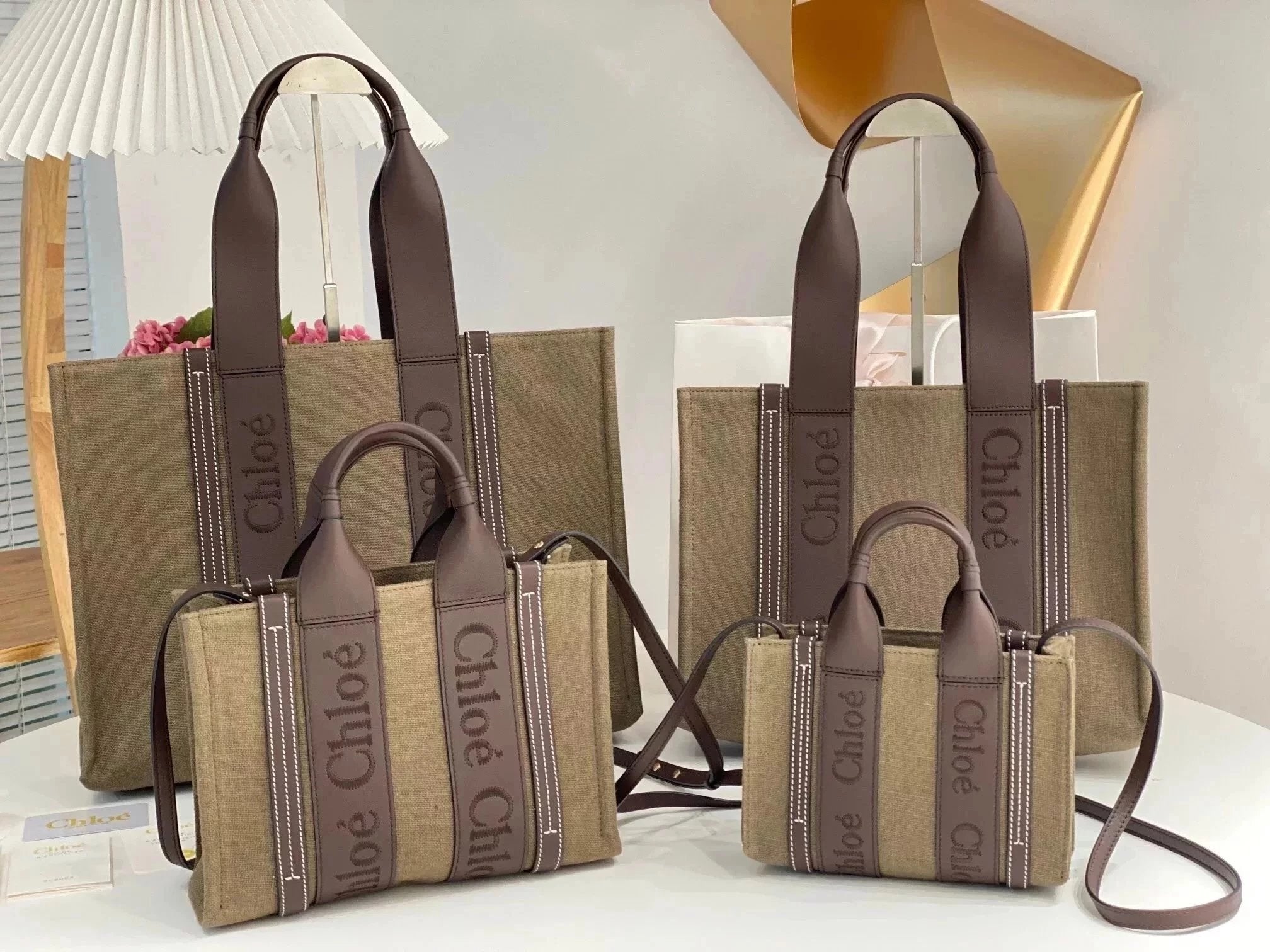 Chloe Bag Top version 【Premium Version】2023Early Spring New woody Tote Package Exclusive Counter Synchronization Woody Full Cowhide Shopping Bag Tote Bag Mummy Bag Large Shopping Bag Mini Small Crossbody Bag Handbag Shoulder Bag New Women's Bag mini Small