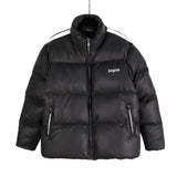 Palm Angels Down jacket Fashion Brand Two Bars Black and White Stripe Braid Cotton-Padded Clothes Couple's Stand Collar Cotton-Padded Outerwear Coat-CY