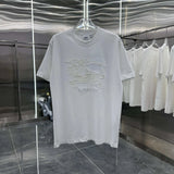 Burberry T-shirt Chest Patch Embroidery logo round Neck Short Sleeve25ss New pure cotton T Unisex T-Shirt OS Loose Fit Base Shirt Top Half Sleeve T-Shirt