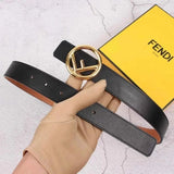 FENDI Belt Top version Belt Women's Belt Italy Imported Cowhide Leather Pure Original Leather Men's Belt Smooth Buckle Women's Belt Belt3.0cm