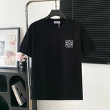 LOEWE T-shirt Backside Letter Embroidery logo round Neck Short Sleeve25ss New Pure Cotton Unisex Style T T-shirt OS Loose Fit Base Shirt Half Sleeve T-Shirt Top Half Sleeve