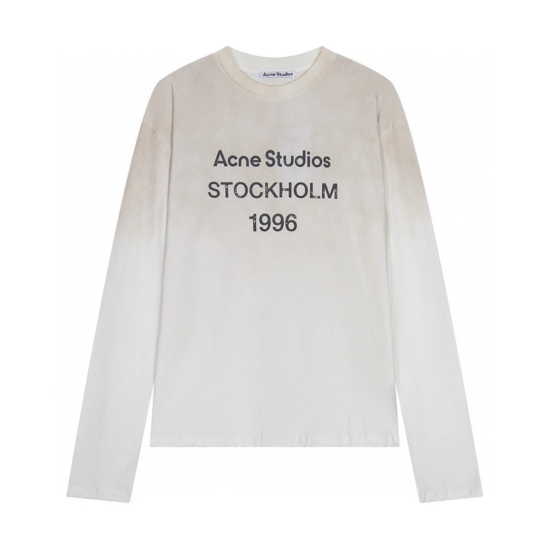 Acne Studios Hoodie Top Version Counter Same Style Pure Cotton Summer Men's and Women's Same Fashion Loose All-Matching2024New Long Sleeve T T-shirt