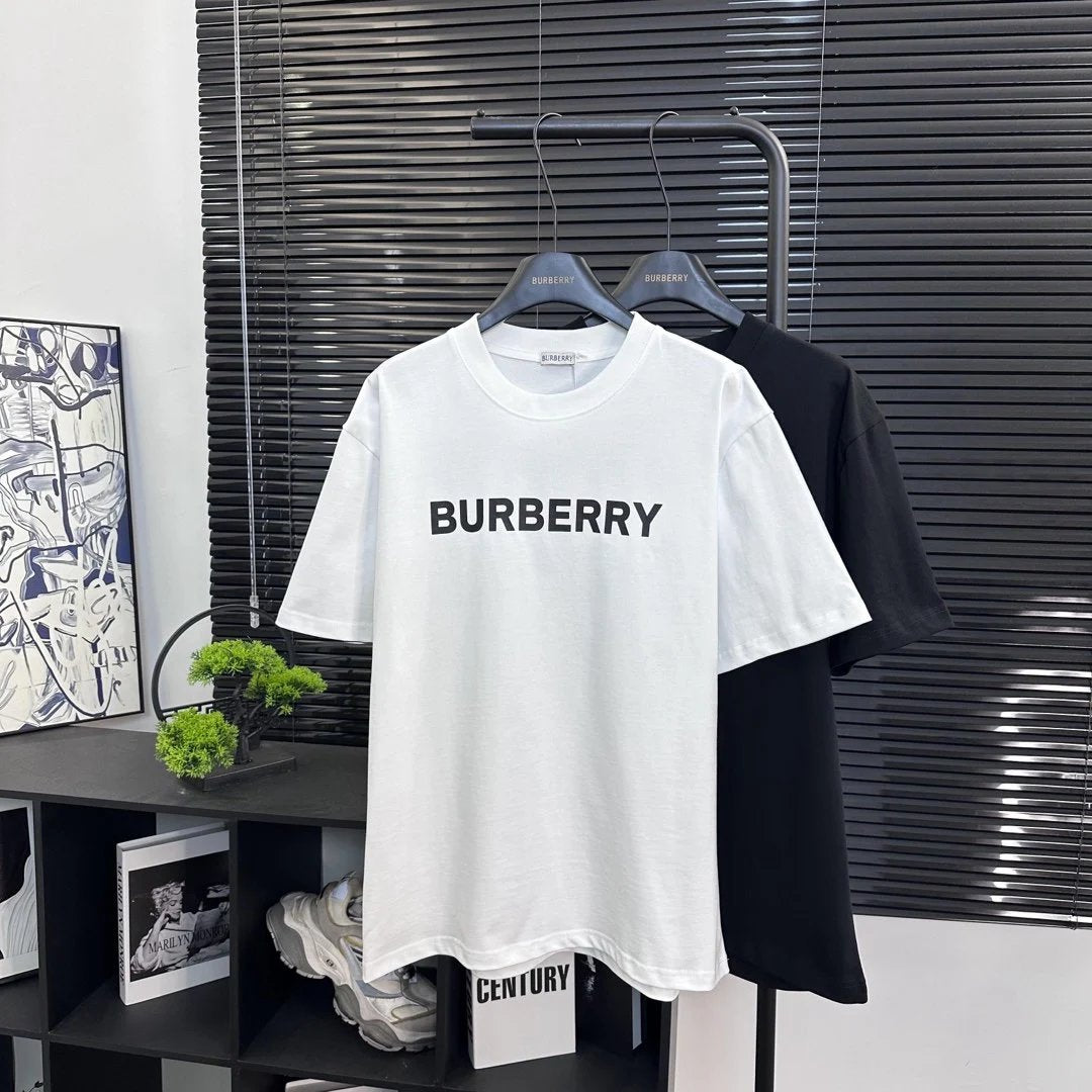 Burberry T-shirt Classic Letter Print on the Chest logo round Neck Short Sleeve25ss New Pure Cotton Unisex Style T T-shirt OS Loose Fit Base Shirt Top Half Sleeve T-Shirt