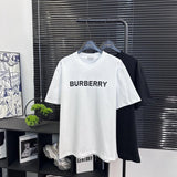 Burberry T-shirt Classic Letter Print on the Chest logo round Neck Short Sleeve25ss New Pure Cotton Unisex Style T T-shirt OS Loose Fit Base Shirt Top Half Sleeve T-Shirt