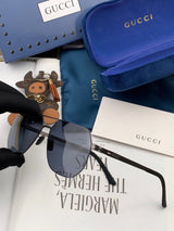 Gucci Sunglasses Polygonal Frame Sunglasses Slimming Non-Prescription Unisex Couple Style UV Protection Driving Beach Fishing25ss New Sports Casual Versatile