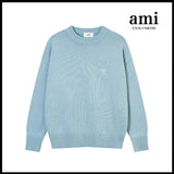 Ami Sweater Knitwear Classic round Neck Big Heart Jacquard Pullover Sweater Loose and Idle Sense Casual Couple Outfit-CY
