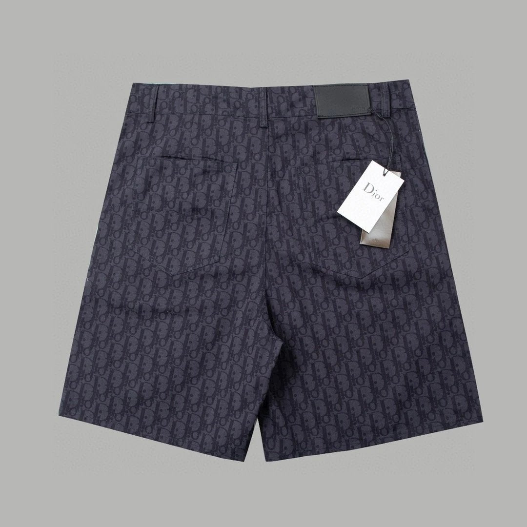 Dior shorts Full-body navy blue jacquard logo Five-point Shorts25ss New Drawstring Casual Summer Pants5Two-in-One Casual Sweatpants for Men and Women, Pure Cotton Joggers