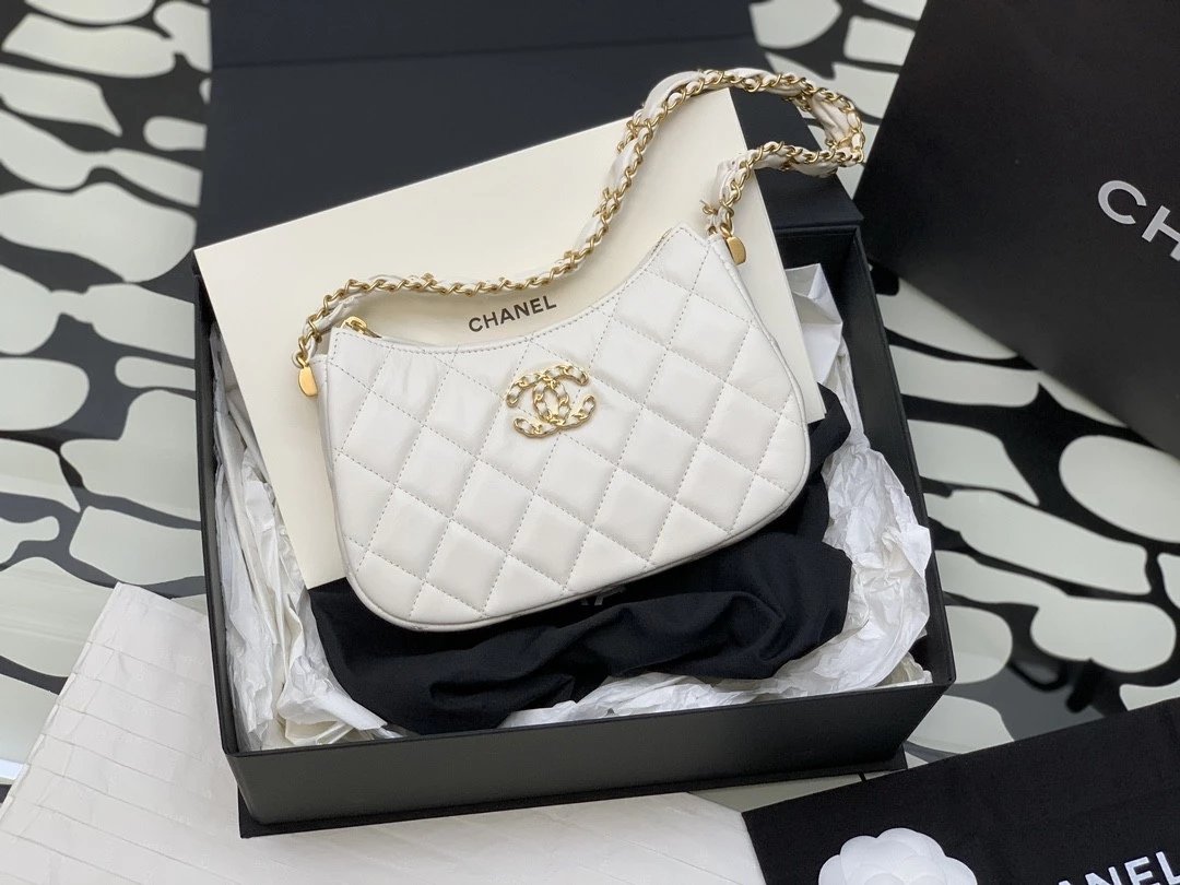 Chanel Women's Bag Top version 【Surrogate Shopping Edition】23K New hobo Underarm Bag Women's Bag19bag Series Underarm Bag Vintage Crumpled Cowhide Leather Single-Shoulder Bag19hobo Underarm Bag New Bags AP3647AS4422