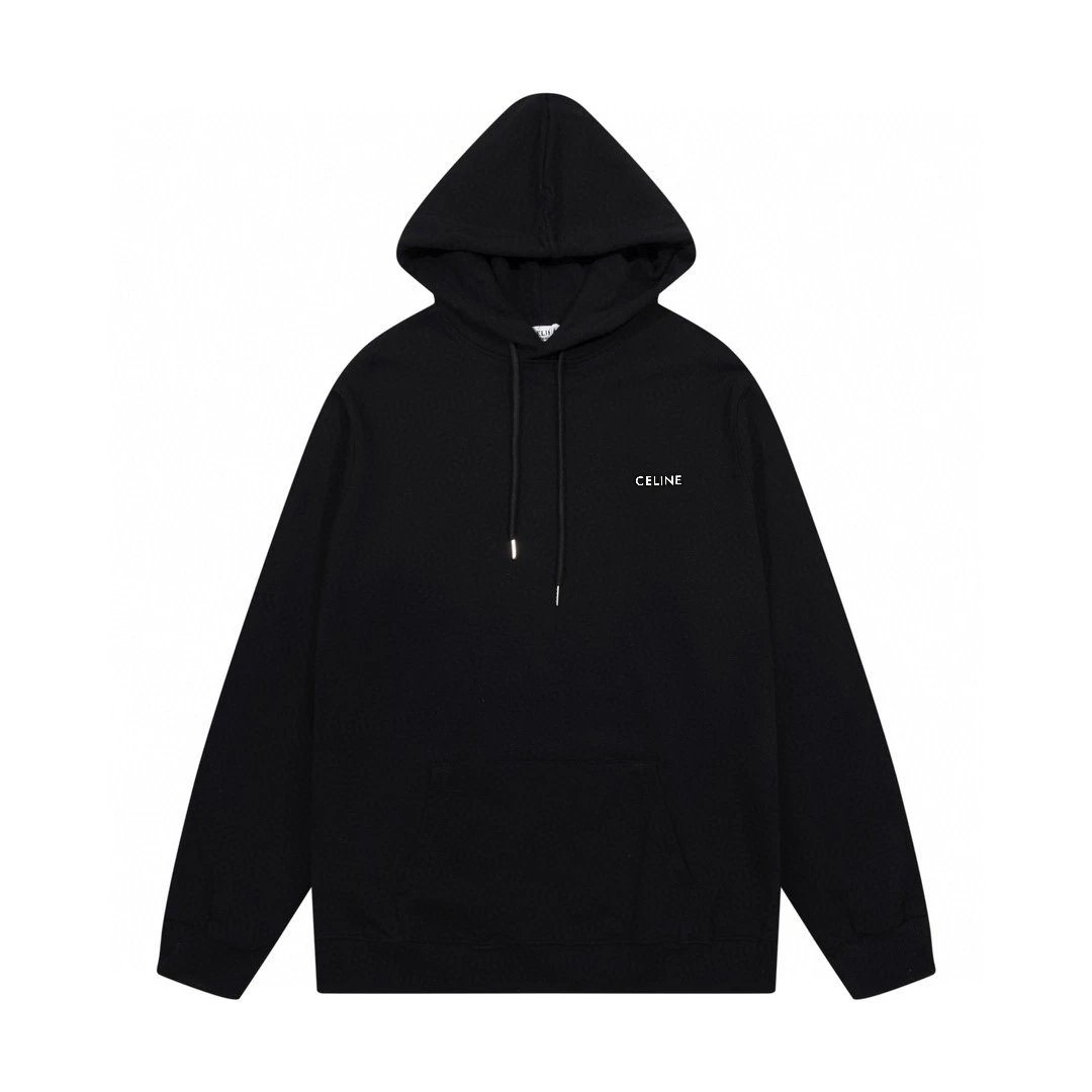 Celine Hoodie Classic Style Small Chest logo Hooded Sweatshirt Jacket Top Unisex Sports Casual OS Loose fit versatile style