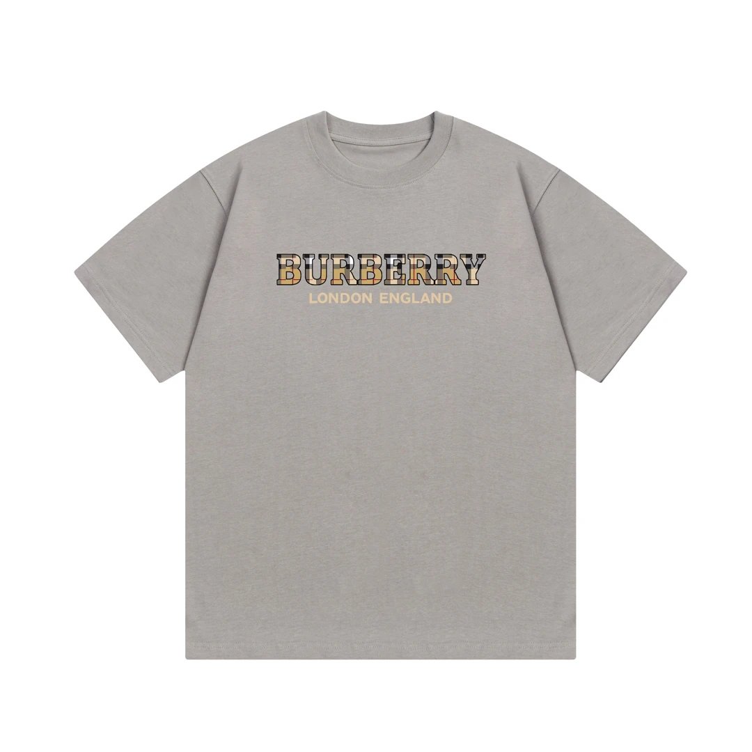 Burberry T-shirt Chest Plaid Print logo round Neck Short Sleeve25ss New Pure Cotton Unisex Style T T-shirt OS Loose Fit Base Shirt Top Half Sleeve T-Shirt