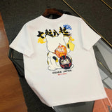 Evisu T-shirt Top Version23SS Men's Damo Seagull Home Flower Print Logo Casual Short Sleeve T T-shirt