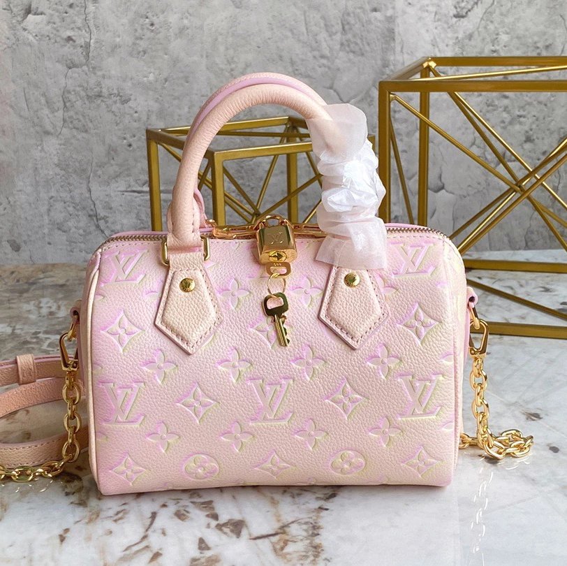 Louis Vuitton LV Women's Bag Top version 【Overseas】24Summer Limited New M23073speedy25Pillow bag Spddey20Handbag mini Pillow Bag Shoulder Crossbody Handbag M46397Milk Blue N40415Plaid Blue
