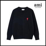 Ami Sweater Knitwear Classic round Neck Big Heart Jacquard Pullover Sweater Loose and Idle Sense Casual Couple Outfit-CY