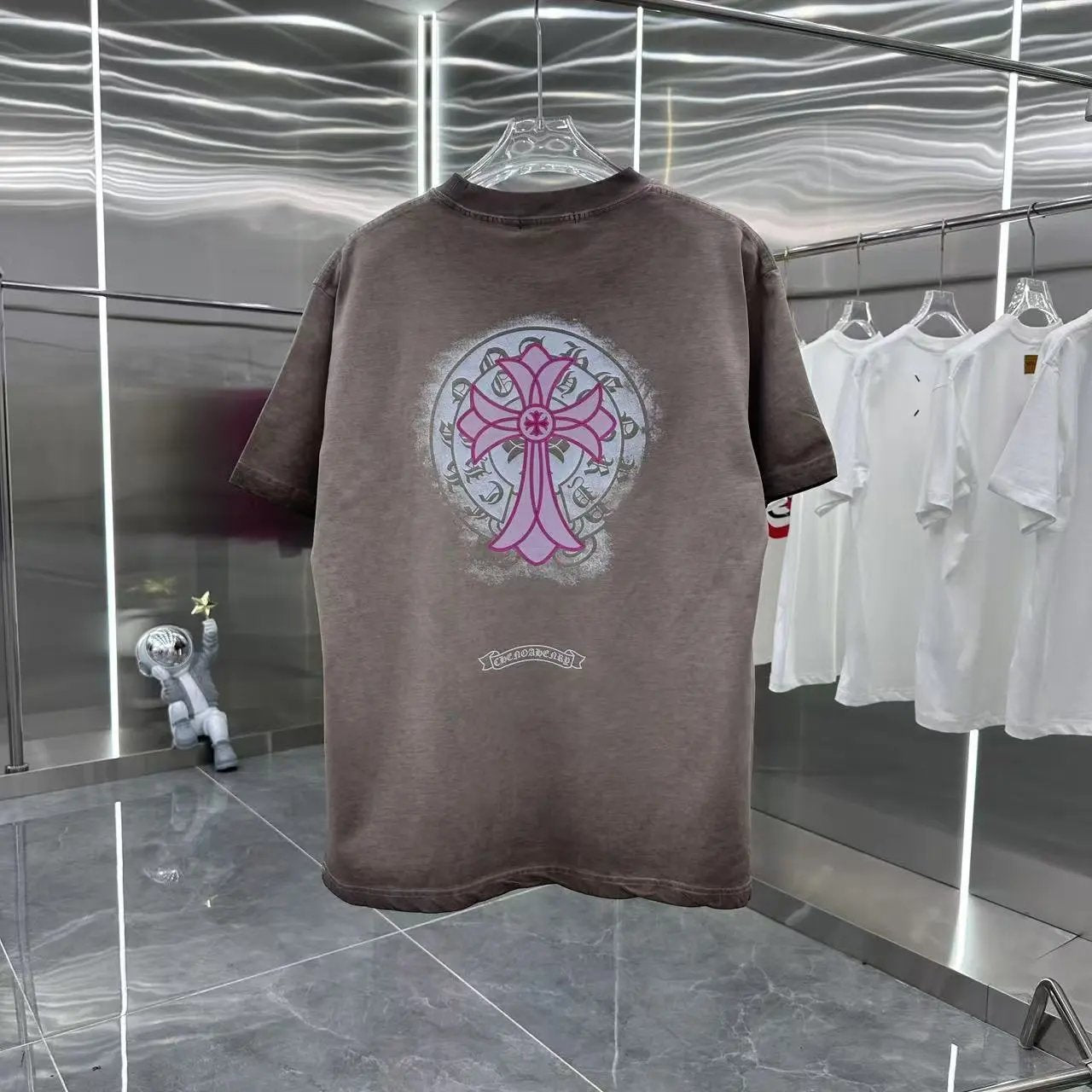 Chrome Hearts T-shirt Front and back Sanskrit print logo round Neck Short Sleeve25ss New pure cotton T Unisex T-Shirt OS Drop Shoulder Loose Fit Base Shirt Top T-Shirt Short Sleeve