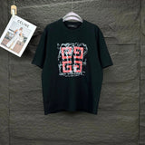Givenchy T-shirt Chest Letter Pattern Print logo round Neck Short Sleeve25ss New Pure Cotton Unisex Style T Casual T-Shirt Base Layer Shirt OS Loose Fit Half Sleeve Top Plus Size