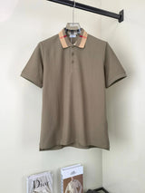 Burberry T-shirt Previous version logo Embroidery POLO Shirt Lapel Short Sleeve25ss New Unisex Summer Short Sleeve OS Loose T Business Half Sleeve Shirt Plus Size T-Shirt