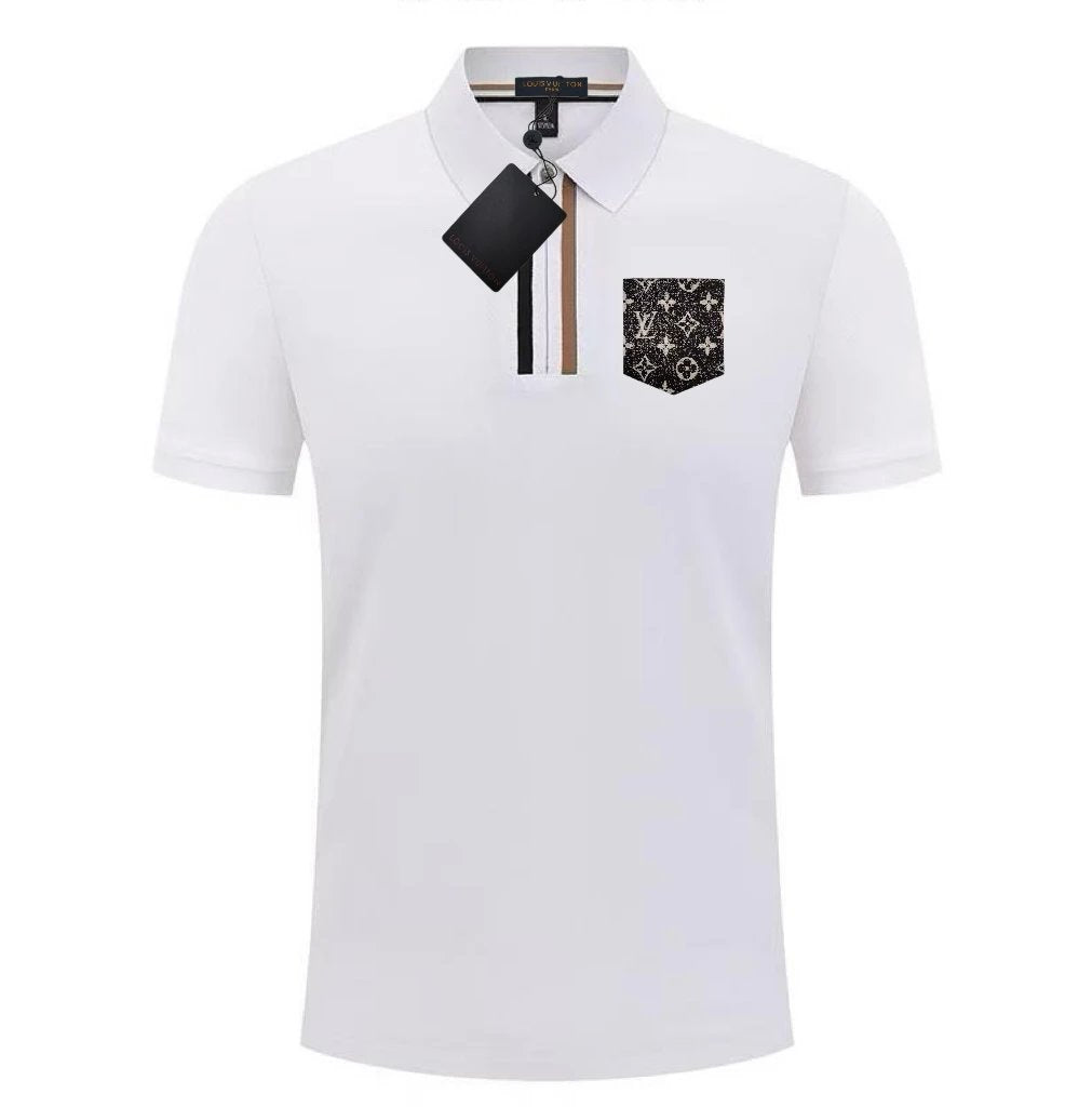 Louis Vuitton LV T-shirt Small grid pattern on the chest logoPOLO Shirt Lapel Short Sleeve25ss New Unisex Summer Short Sleeve OS Loose T Business Half Sleeve Shirt Plus Size T-Shirt