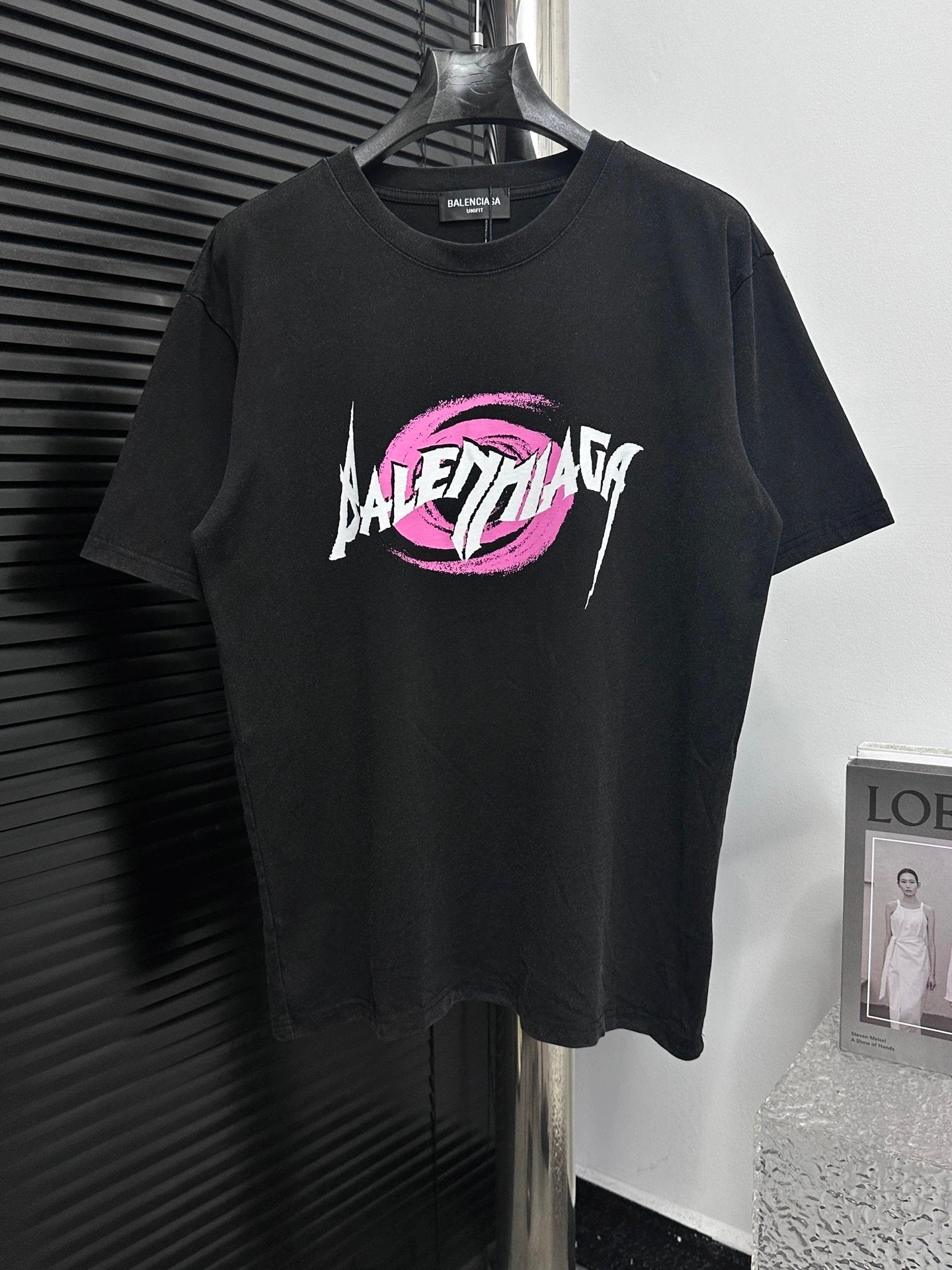 Balenciaga T-shirt Chest Letter Pattern Print logo round Neck Short Sleeve25ss New pure cotton T Unisex T-Shirt OS Loose Fit Base Shirt Top Half Sleeve T-Shirt